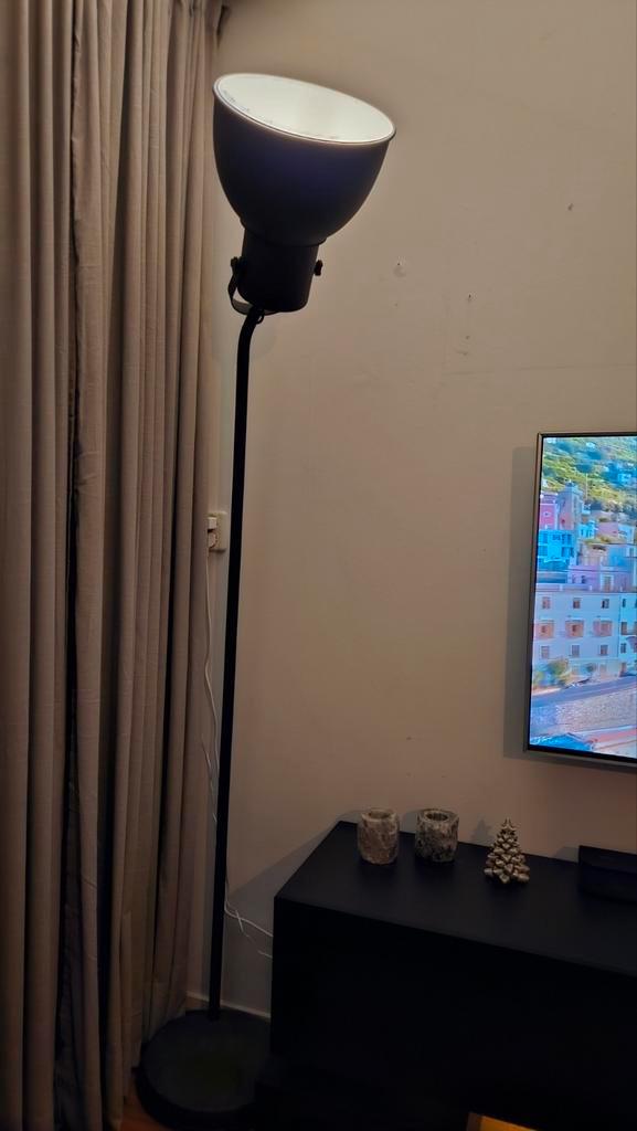 Stijlvolle anthraciete stalamp, Huis en Inrichting, Lampen | Vloerlampen, Zo goed als nieuw, 150 tot 200 cm, Metaal, Ophalen