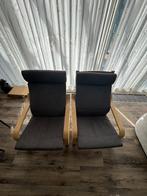 2 armchairs and a footstool, Huis en Inrichting, Fauteuils, Ophalen, Gebruikt, Hout, Minder dan 50 cm