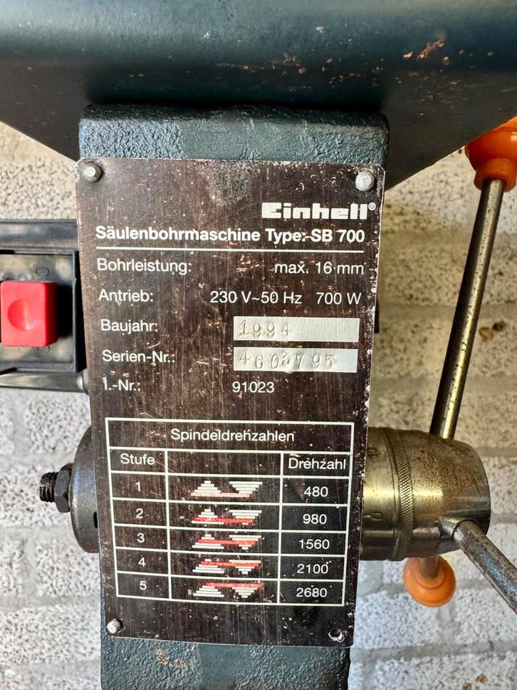 Einhell SB 700 Kolomboormachine - Prima Staat, Doe-het-zelf en Verbouw, Draaibanken, Gebruikt, Overige typen, Minder dan 500 mm