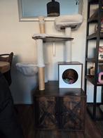 Krabpaal meubel met ruimte voor kattenbak, Ophalen, Gebruikt, Krabpaal