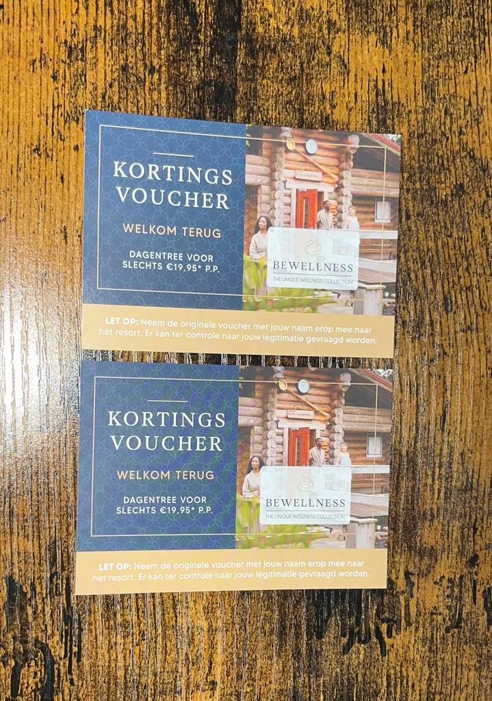 Kortingsvoucher Wellness Dagentree €19,95 p.p. excl toeslag, Tickets en Kaartjes, Kortingen en Cadeaubonnen, Twee personen, Spa of Sauna