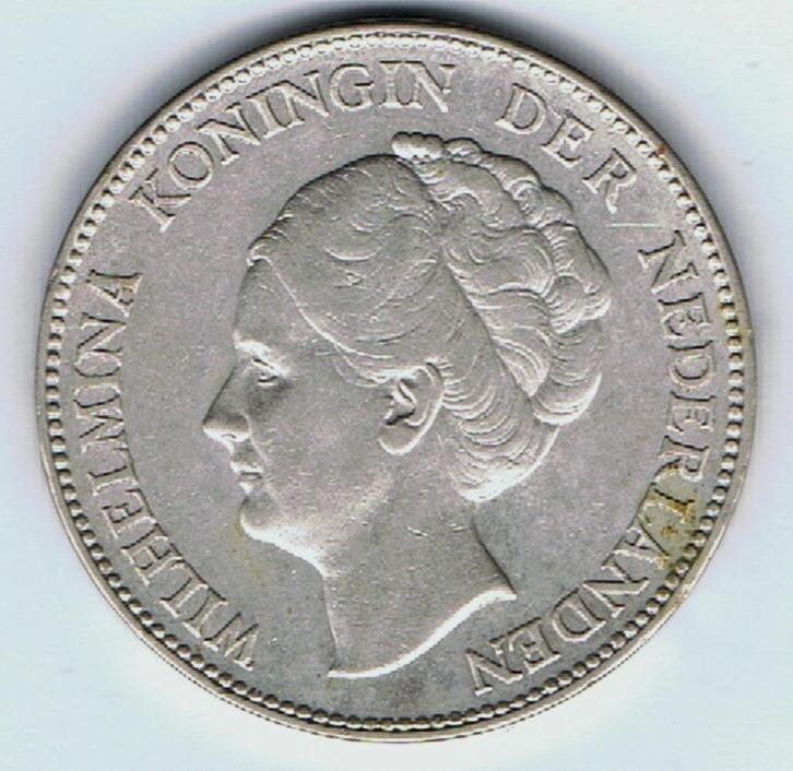 23-008 Nederland 1 gulden 1924, Postzegels en Munten, Munten | Nederland, Losse munt, 1 gulden, Koningin Wilhelmina, Zilver, Verzenden