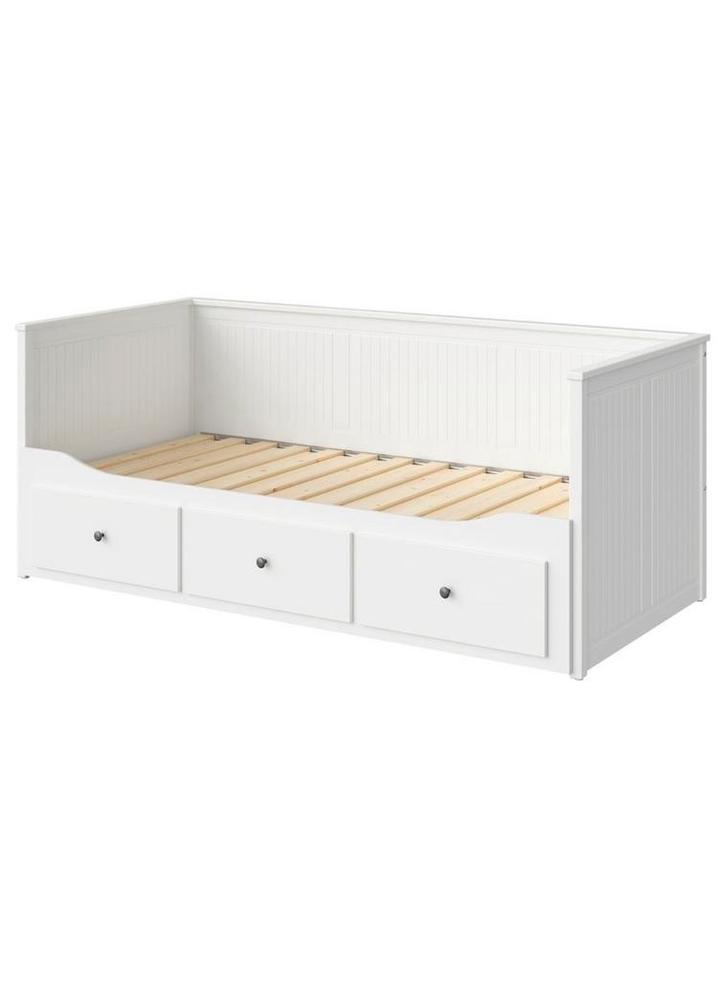 Ikea Hemnes 1 persoonsbed uitschuifbaar, Huis en Inrichting, Slaapkamer | Bedden, Gebruikt, Eenpersoons, 80 cm, 200 cm, Hout, Wit