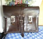 oude schooltas/ lederen boekentas, Bruin, Aktetas of Boekentas, Ophalen of Verzenden, Leer