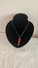 Zilveren ketting met koraal, Verzenden, Zilver, Ketting
