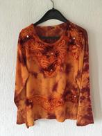 VINTAGE BLOUSE VAN INDIA KATOEN MAAT 36, Kleding | Dames, Verzenden, Zo goed als nieuw, Maat 36 (S), Oranje
