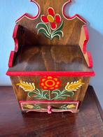 Vintage Houten Wandkastje met Lade, Ophalen of Verzenden, Gebruikt