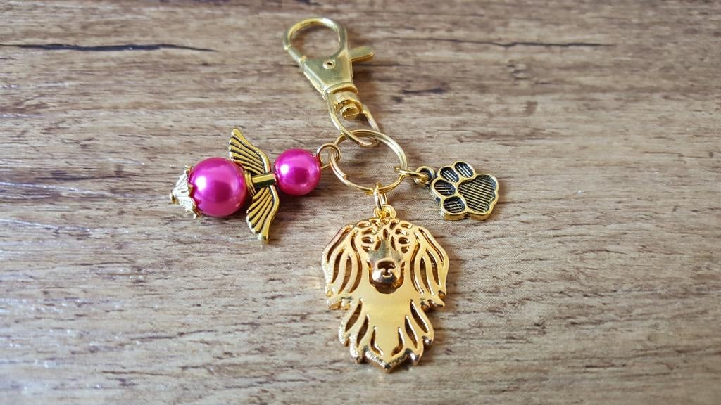 (Tas/Sleutel) Hanger Teckel A Dachshund met beschermengeltje, Verzenden, Nieuw, Hanger