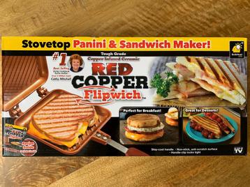 Bulbhead Red Copper flipwich sandwich tosti maker pan NIEUW