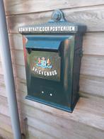 Ptt posterijen brievenbus antiek groen slot en sleutel, Tuin en Terras, Brievenbussen, Ophalen, Gebruikt