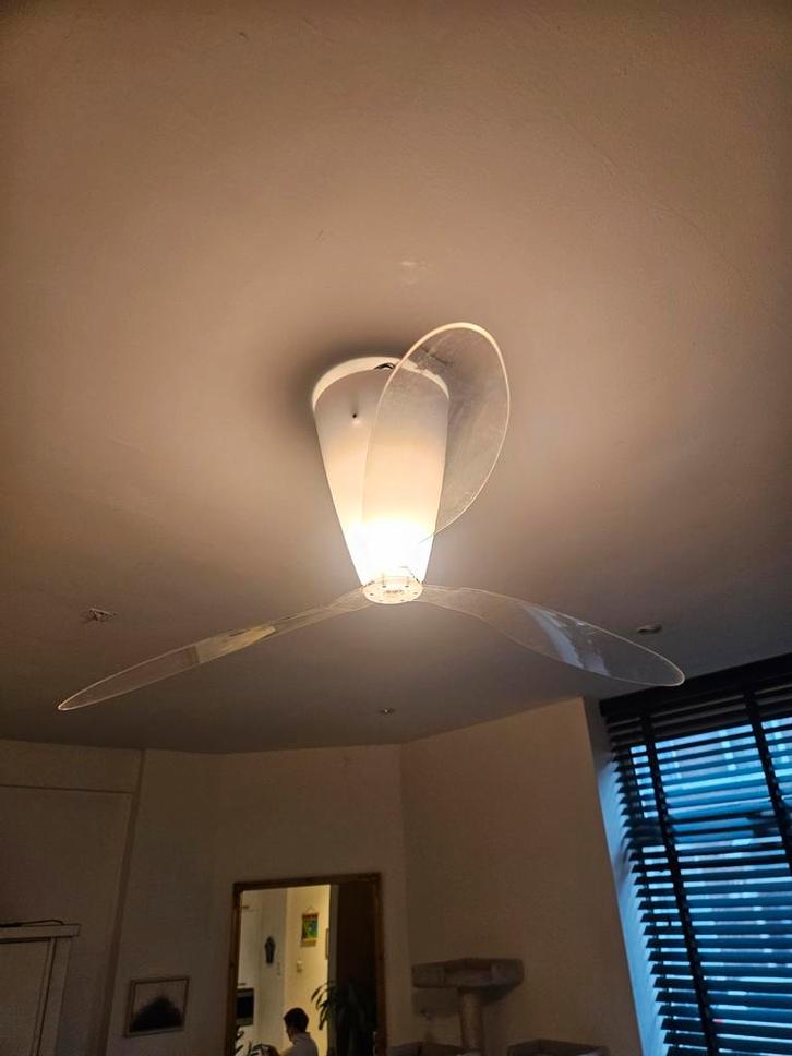 Luceplan Ventilator met Lamp, Huis en Inrichting, Lampen | Plafondlampen, Gebruikt, Kunststof, Metaal, Ophalen