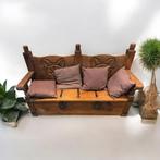 Handgemaakte authentieke Spaanse dekenkist/bank, Huis en Inrichting, Woonaccessoires | Kisten, Ophalen, Gebruikt, Eikenhout, 75 cm of meer