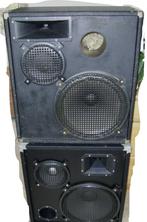 2 PA Boxen van elk 250 Watt, Ophalen, Gebruikt