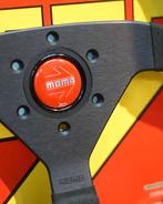 Momo Montecarlo 350mm Zwart Rood Leder stuur sportstuur, Ophalen of Verzenden