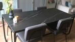 Zwarte Furnified eettafel 180x90 marmer keramiek metaal, Huis en Inrichting, Tafels | Eettafels, Ophalen, 50 tot 100 cm, Zo goed als nieuw