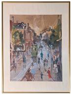 Litho van Walrecht: Tram in de Herestraat Groningen, Ophalen