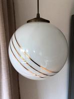 Vintage Regency bollamp | opaal messing 25 Trois D’or, Ophalen of Verzenden, Minder dan 50 cm, Hollywood regency mid century vintage
