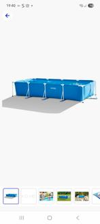 Intex Zwembad 450x220x84cm + Pomp, Trap & Tegels, Tuin en Terras, Ophalen, Gebruikt, Rechthoekig, Minder dan 80 cm