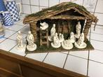 Kerststal met 10 delige kerstgroep kerstbeelden, Diversen, Ophalen of Verzenden, Zo goed als nieuw