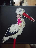 Geboortebord Meisje - Ooievaar met Baby, Ophalen of Verzenden, Nieuw, Geboortebord