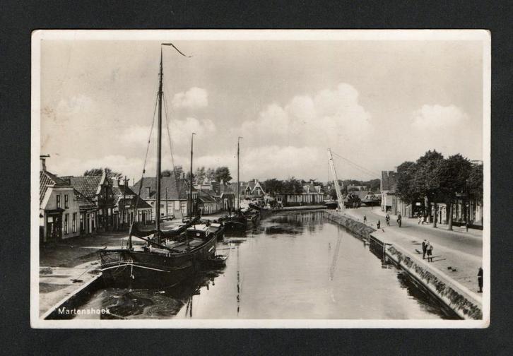 Martenshoek Haven Schepen 1951., Verzamelen, Ansichtkaarten | Nederland, Gelopen, Groningen, 1940 tot 1960, Ophalen of Verzenden