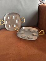 Koperen Escargots Pannetjes - Set van 2, Ophalen of Verzenden, Gebruikt