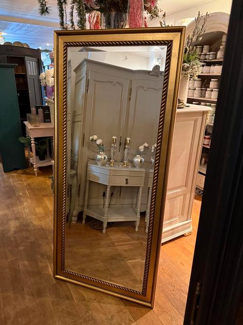 Grote vintage spiegel goud oude passpiegel Hotel Chique VdlM, Huis en Inrichting, Woonaccessoires | Spiegels, Zo goed als nieuw