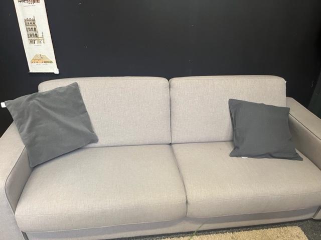 landelijke stijl bank lichtgrijs, Ophalen, Sober, Driepersoons, 75 tot 100 cm