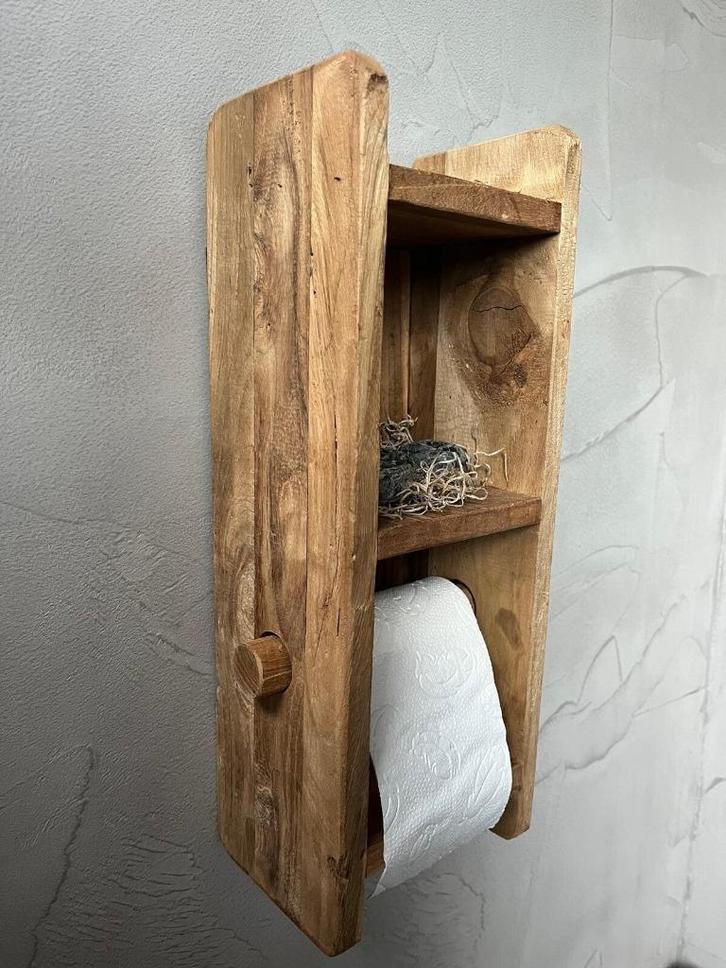 Toilet-rol Houder Verticaal, Huis en Inrichting, Badkamer | Badtextiel en Accessoires, Nieuw, Overige typen, Bruin, Ophalen of Verzenden