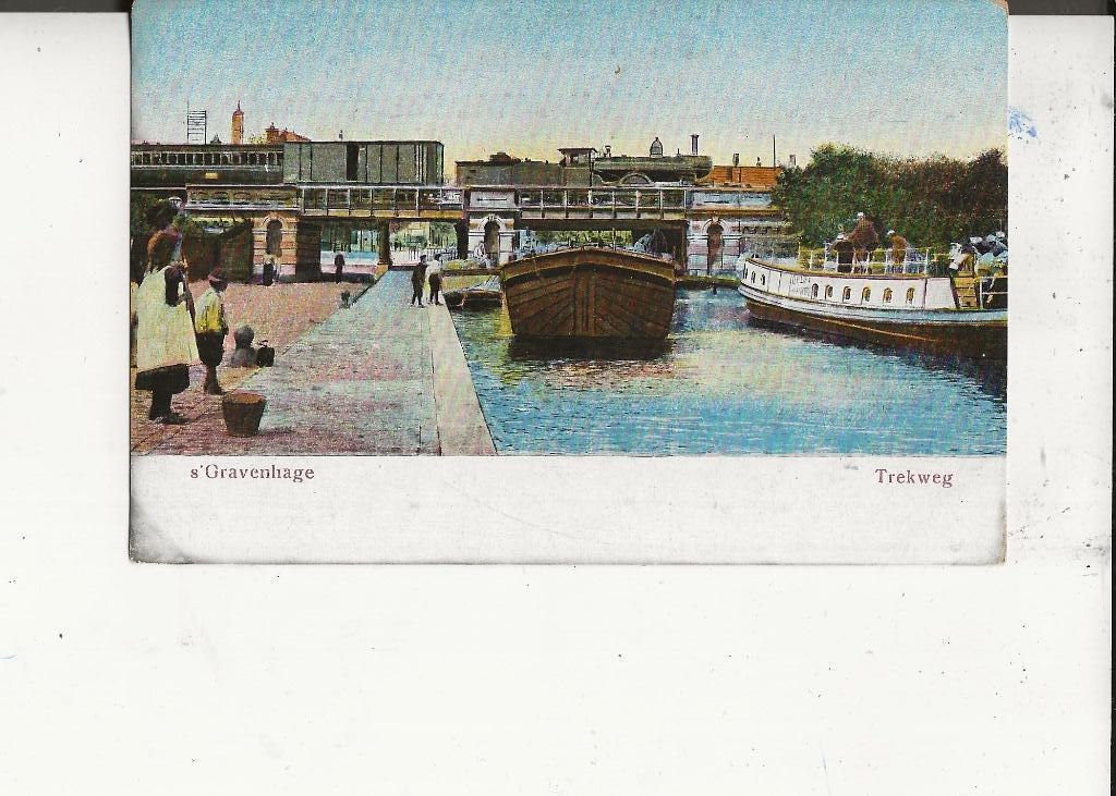 Den Haag trekweg met stoomlocomotief, Verzamelen, Ansichtkaarten | Nederland, Ophalen of Verzenden, Voor 1920, Ongelopen, Zuid-Holland