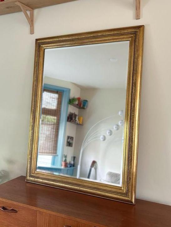 Vintage Deknudt spiegel goud | model Louise, Huis en Inrichting, Woonaccessoires | Spiegels, Zo goed als nieuw, 75 tot 100 cm