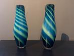 Set van 2 Swirl Pop Art vazen 1960s Murano, Overige kleuren, Ophalen of Verzenden, Minder dan 50 cm, Glas