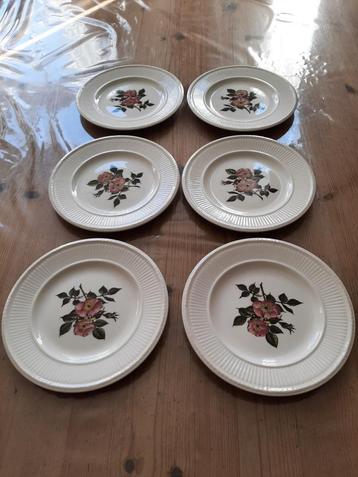 WEDGWOOD BRIAR ROSE - 6 GEBAKBORDJES  - DIA18 CM . beschikbaar voor biedingen