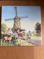Vintage Tegel met Molen en Paard, Ophalen of Verzenden