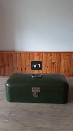 EMAILLE DONKER GROENE BROODTROMMEL., Antiek en Kunst, Antiek | Emaille, Ophalen of Verzenden