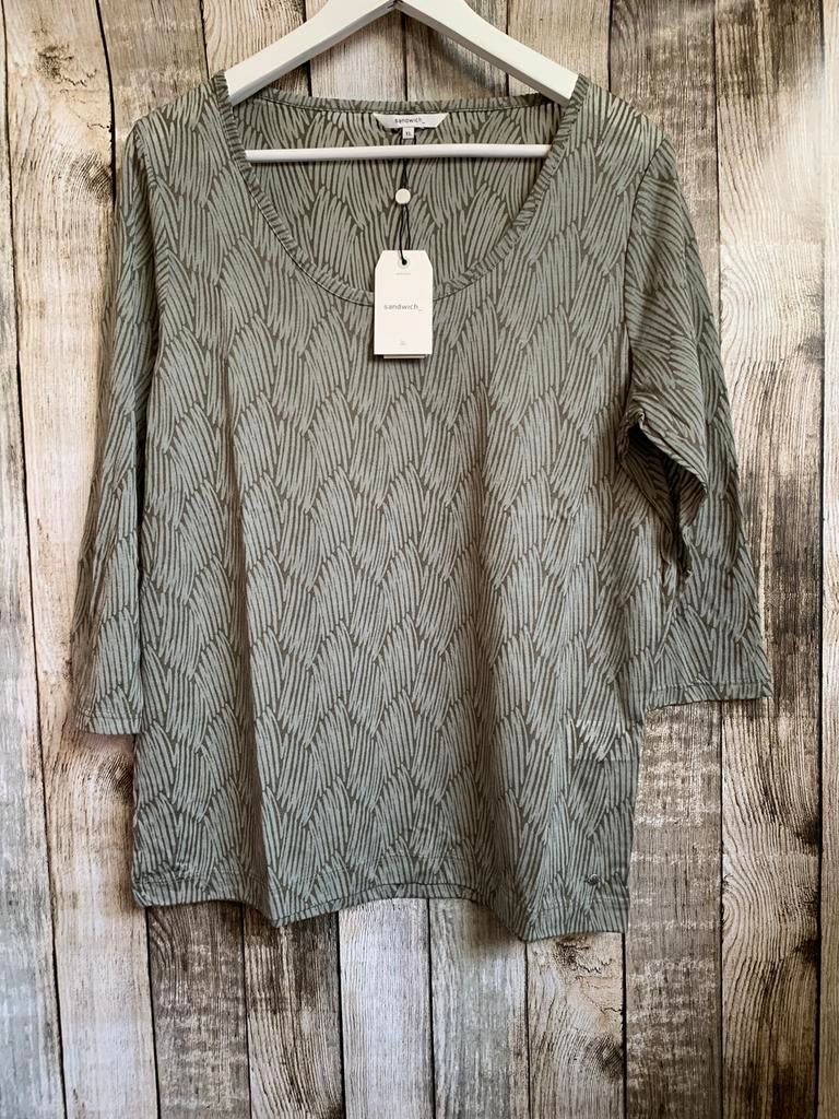 Nieuw Super mooi groen Sandwich shirt met print (Maat XL), Verzenden, Nieuw, Maat 46/48 (XL) of groter, Groen