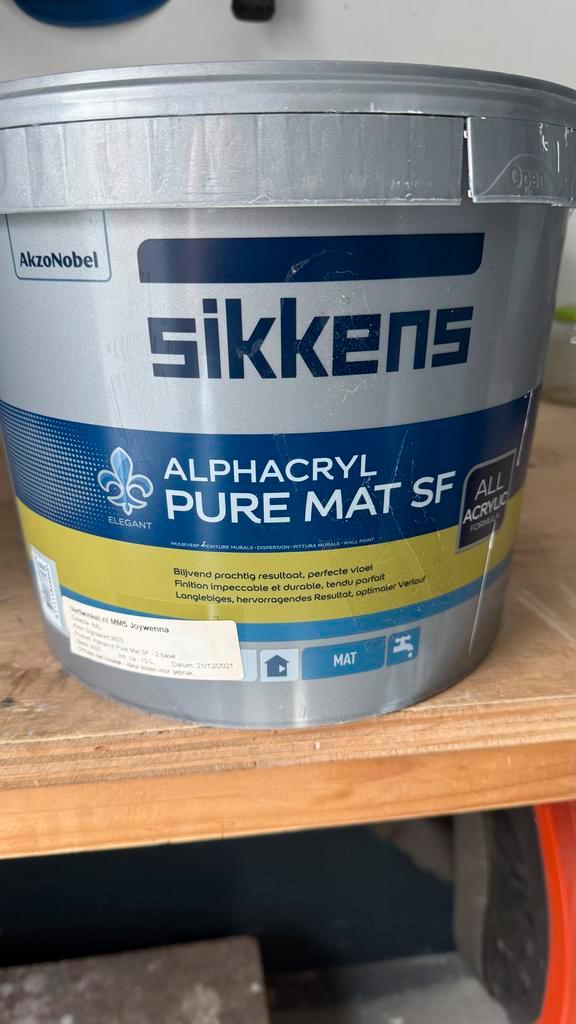 Sikkens Alphacryl Pure Mat SF - 10 Liter, Doe-het-zelf en Verbouw, Verf, Beits en Lak, Nieuw, Verf, 10 tot 15 liter, Wit, Ophalen