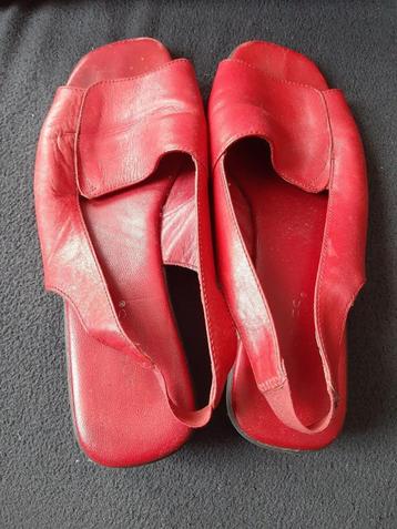 AEROSOLES open leren rode schoenen maat 40 6.5  beschikbaar voor biedingen