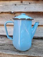 Antieke Franse cafetiere/koffiepot. Emaille, kleur blauw., Ophalen of Verzenden