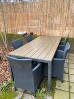 Tuinset met tafel en 6 stoelen, Tuin en Terras, Ophalen, Gebruikt, Kunststof