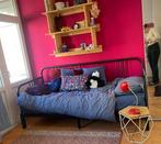 Ikea Fyresdal bedbank 2 persoons zwart, Huis en Inrichting, Zwart, Tweepersoons, Ophalen of Verzenden, Zo goed als nieuw