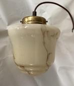 Art Deco 1930’s Hang plafond lamp gemarmerd opaal glas,mooi!, Antiek en Kunst, Ophalen