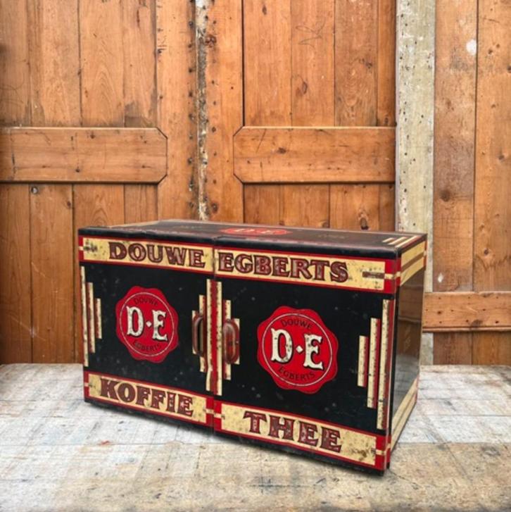 Winkelblik DE Douwe Egberts koffie thee deurtjes origineel, Verzamelen, Blikken, Gebruikt, Koffie, Douwe Egberts, Ophalen of Verzenden