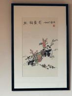 Aquarel schilderij Chinese voorstelling Panda’s 37/56.5 cm, Antiek en Kunst, Ophalen of Verzenden