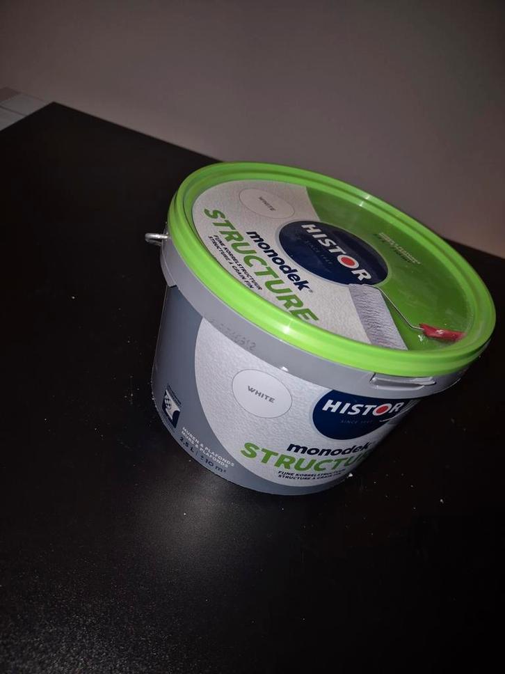 Histor Monodek Structuurverf Wit 2.5L, Doe-het-zelf en Verbouw, Verf, Beits en Lak, Nieuw, Wit, Ophalen
