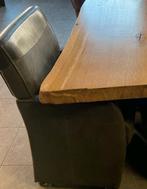 12 Stoelen: Half Leer, Half Alcantara, met Wieltjes, Huis en Inrichting, Stoelen, Gebruikt, Zwart, Ophalen of Verzenden, Modern