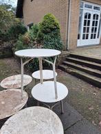 7 ijzeren tafeltjes, Tuin en Terras, Ophalen, Overige materialen, 2 zitplaatsen