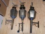 3 antieke koetslampen, Huis en Inrichting, Lampen | Wandlampen, Ophalen, Gebruikt