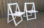 2 Vintage klapstoelen - Aldo Jacober design - Trieste stoel, Gebruikt, Twee, Wit, Ophalen of Verzenden