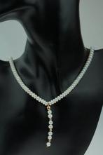 Parel dames ketting 14k gouden slot en hanger fraai vintage